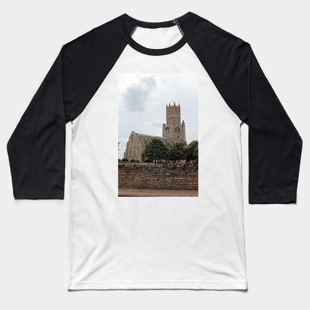 St Mary the Virgin and All Saints Church, Fotheringhay Baseball T-Shirt by avrilharris